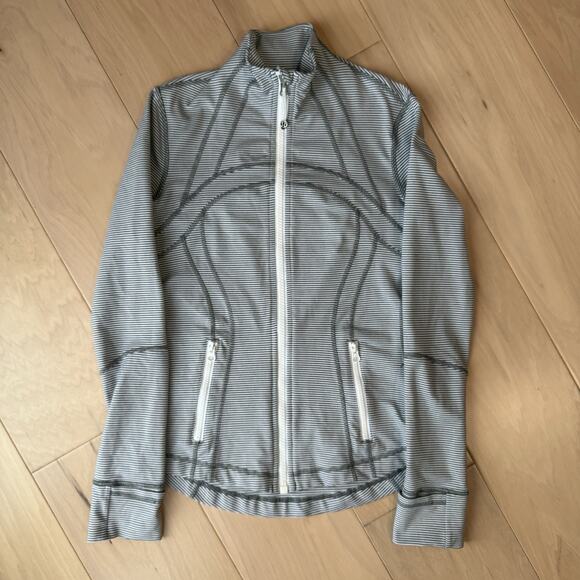 Lululemon Define Jacket 4 White Gray Full Zip Workout Athleisure Yoga Running - Picture 2 of 9